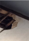 photo of a damaged ceiling