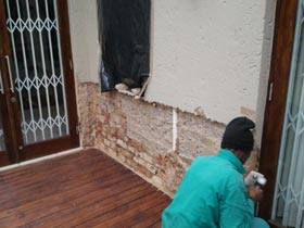 photo of damp repair in progress